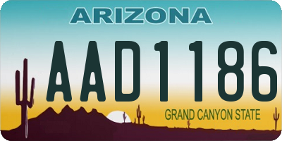 AZ license plate AAD1186