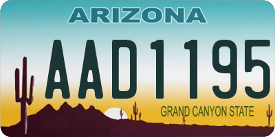 AZ license plate AAD1195
