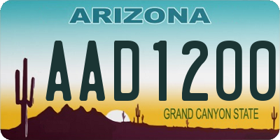 AZ license plate AAD1200