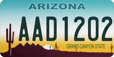 AZ license plate AAD1202