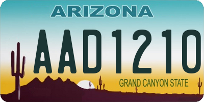 AZ license plate AAD1210