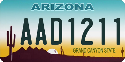 AZ license plate AAD1211