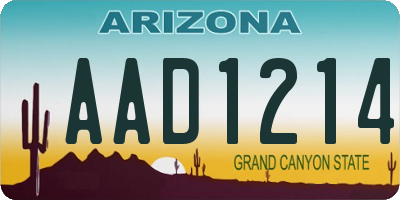 AZ license plate AAD1214