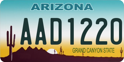 AZ license plate AAD1220