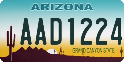 AZ license plate AAD1224