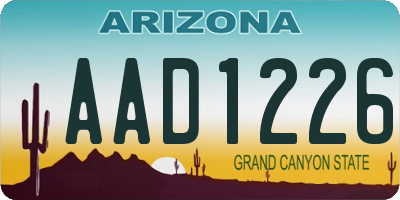 AZ license plate AAD1226