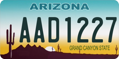 AZ license plate AAD1227