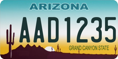 AZ license plate AAD1235