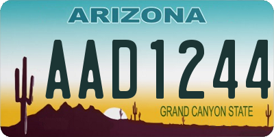 AZ license plate AAD1244