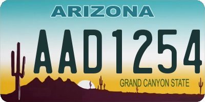 AZ license plate AAD1254