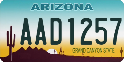 AZ license plate AAD1257