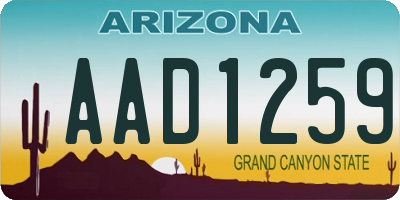 AZ license plate AAD1259