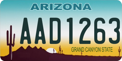 AZ license plate AAD1263