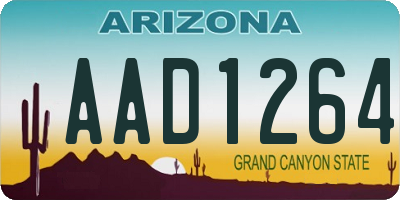 AZ license plate AAD1264