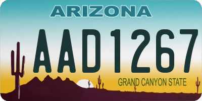 AZ license plate AAD1267