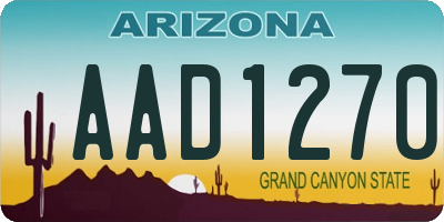 AZ license plate AAD1270