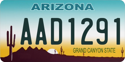 AZ license plate AAD1291