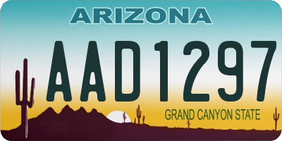 AZ license plate AAD1297