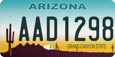 AZ license plate AAD1298