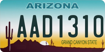 AZ license plate AAD1310