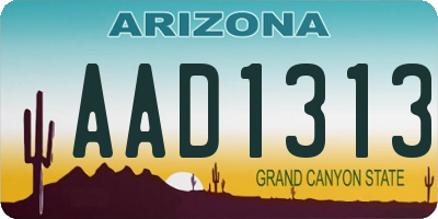 AZ license plate AAD1313