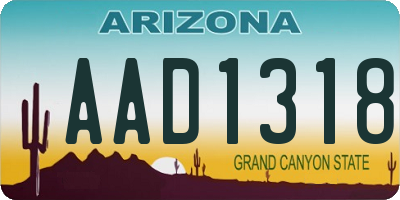 AZ license plate AAD1318