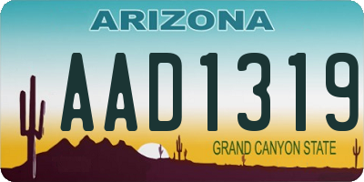AZ license plate AAD1319