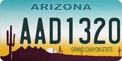 AZ license plate AAD1320