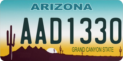 AZ license plate AAD1330