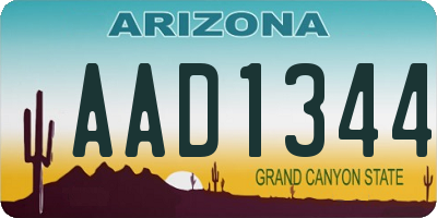 AZ license plate AAD1344