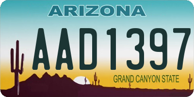 AZ license plate AAD1397