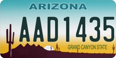 AZ license plate AAD1435