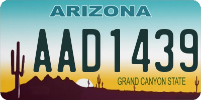 AZ license plate AAD1439