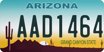 AZ license plate AAD1464