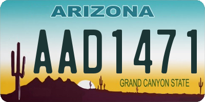 AZ license plate AAD1471