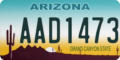 AZ license plate AAD1473