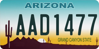 AZ license plate AAD1477