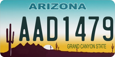 AZ license plate AAD1479