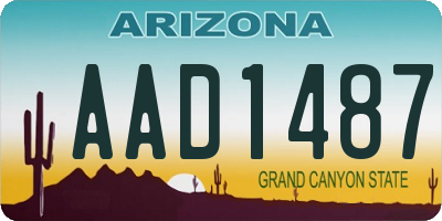 AZ license plate AAD1487