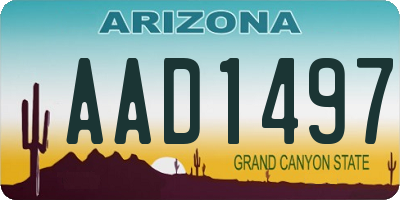 AZ license plate AAD1497