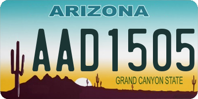 AZ license plate AAD1505
