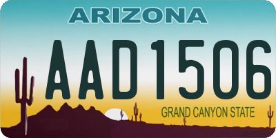 AZ license plate AAD1506