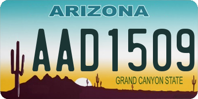 AZ license plate AAD1509