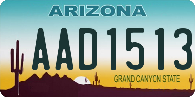 AZ license plate AAD1513