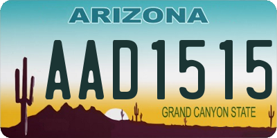 AZ license plate AAD1515