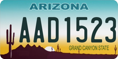 AZ license plate AAD1523