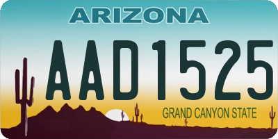 AZ license plate AAD1525
