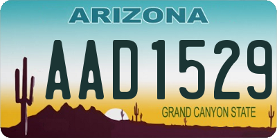 AZ license plate AAD1529