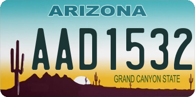 AZ license plate AAD1532
