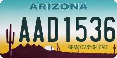AZ license plate AAD1536